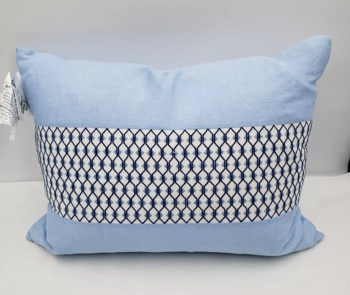 Lauren Ralph Lauren Joanna Trellis Blue Linen Decorative Pillow 15