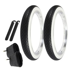 PRO TIRES 26" x 3.0" Black/White W-0122 W/TUBES TIRE LEVERS 33mm Schrader Val