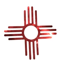 New ZIA SYMBOL New Mexico Red Foil Permanent Decal Sticker Vinyl 3.5”