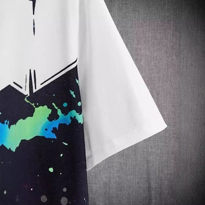 Herren Street Style Kurzarm Tshirt mit For Graffiti Print für den täglichen Gebrauch
