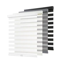 Cordless Zebra Blinds for Windows Pull Down Roller Window Shades Dual Layer L...