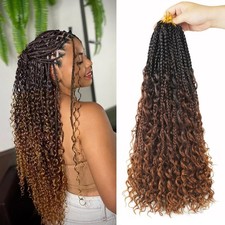 Vustbeauty 9 Packs Boho Box Braids Crochet Hair 24 Inch Goddess Box Braids Cr...