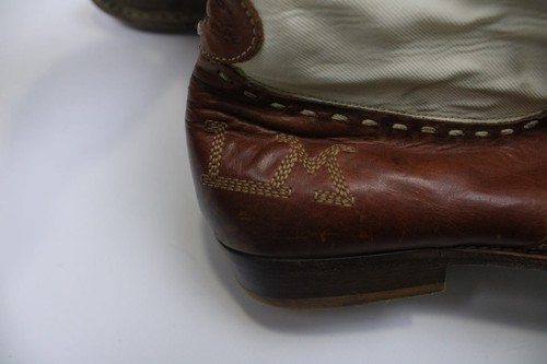 Botas de Montar La Martina Polo Cuero Marrón Blanco Lona Cremallera Alta Zapato Talla 40.5 - Imagen 5 de 14