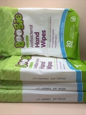 4 x Boogie Antibacterial Hand Wipes, Lot of 4, 20 wipes each, Alcohol Free