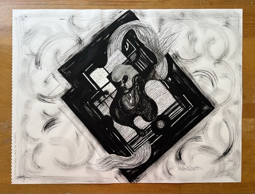 Robert Martin Dancing Devil Lady of Socorro Original Signed Ink Drawing