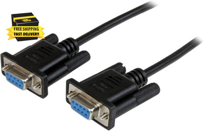 .Com 2M Black DB9 RS232 Serial Null Modem Cable F/F - DB9 Female to Female - 9 P