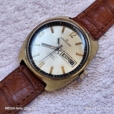 Vintage Michel Herbelin Incabloc Automatic Men's Watch - Gold Plated Case - Swis