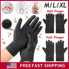 Copper Compression Arthritis Gloves Hand Wrist Support Brace Joint Pain Relief