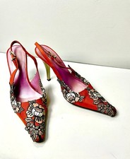 Roberto Cavalli Floral Slingback Heels EU38 Made in Italy
