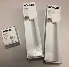 Lot Of Three 3 Kohler Paces Items 2 Towel Bars  1 Robe Hook