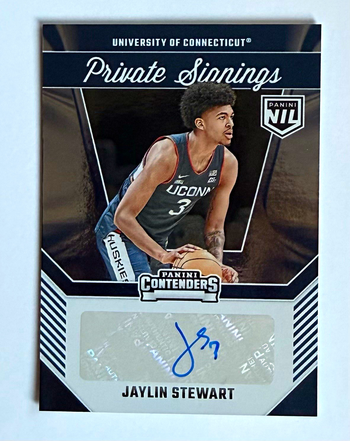 2024-25 Panini UConn - Private Signings Jaylin Stewart #JS Auto (RC)