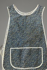 Vintage Floral Apron Pinafore Frock Style, Blue, Cottage Farmhouse Flowers