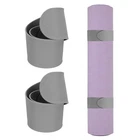 2Pcs Yoga Mat Strap Slap Band One Snap Yoga Mat Slap Band, Gray