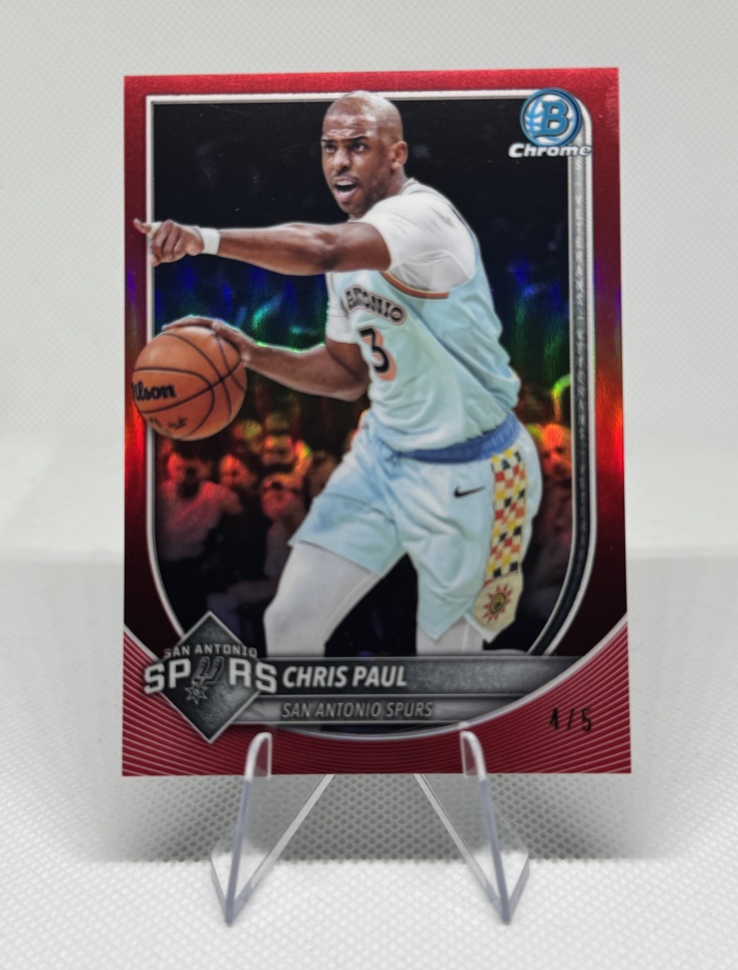2025-26 Bowman Chrome Basketball Chris Paul Red Refractor /5
