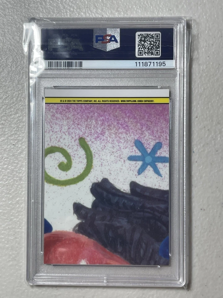 2024 topps GPK chrome series 7 ADAM BOOM /75 Blue Wave Refractor PSA 9 - Image 2 of 2