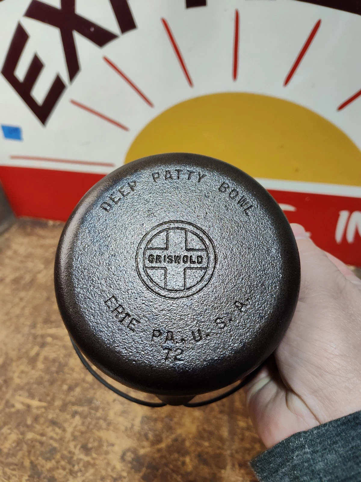 "Fully Restored" GRISWOLD #72 Cast Iron Patty Bowl Pan Seasoned Deep Fry