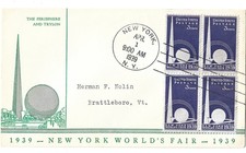 1939 FDC,  NEW YORK WORLD'S FAIR