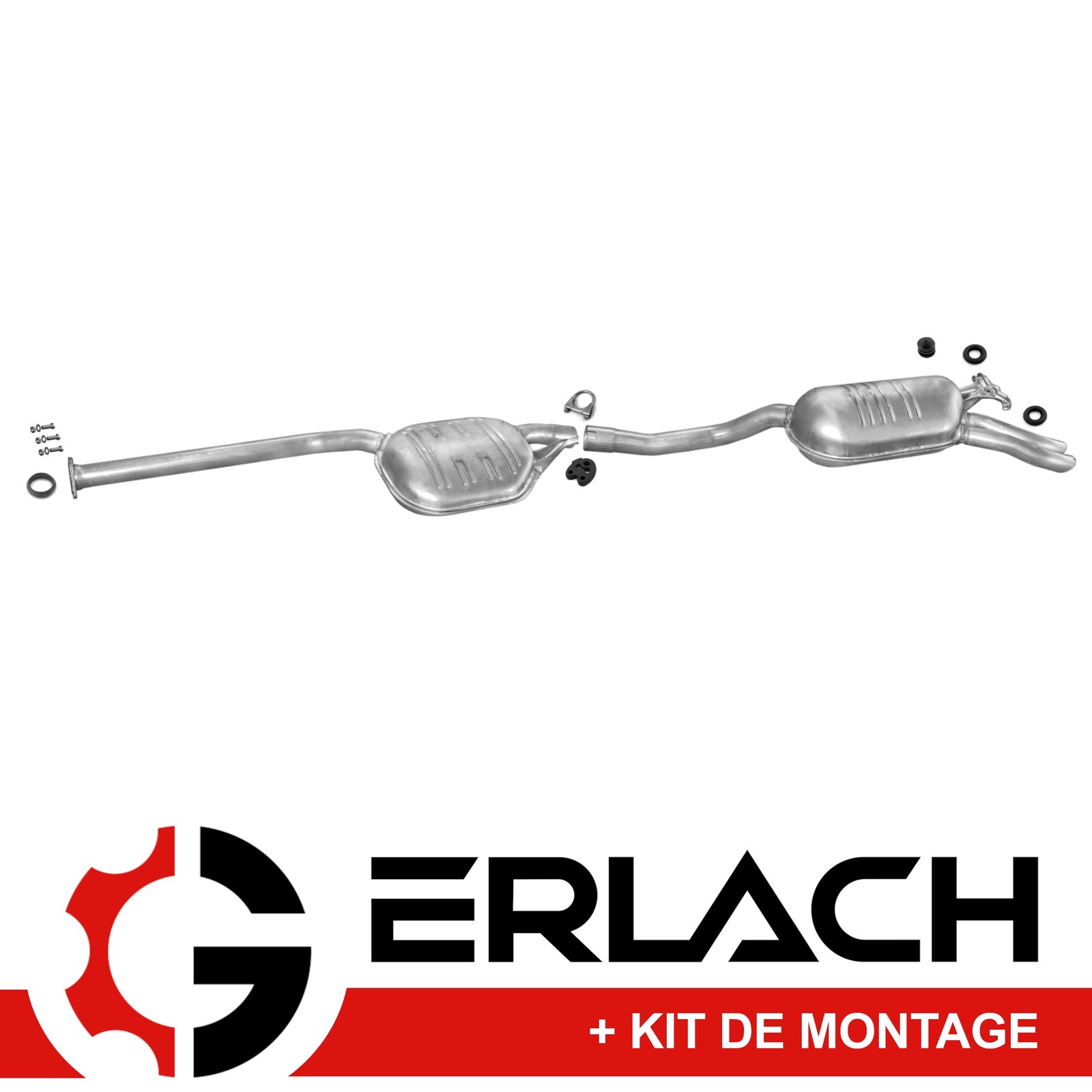 Silencieux arrière en acier aluminisé pour Mercedes W124 250 et 300 Turbo Diesel