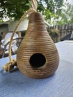 Danny Ceo Hanging Birdhouse Solid Carved Wood Beehive Shape