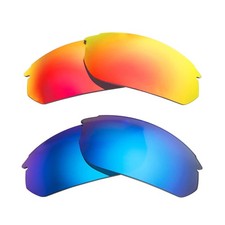 Walleva Two Pairs Polarized Lenses for Smith Parallel Max 2 -Fire Red  Ice Blue