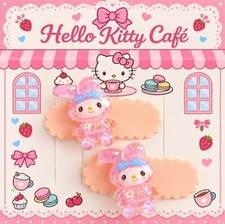 Kawaii Sanrio Hello Kitty My Melody Pink Scalloped Snap Hair Clip Barrettes