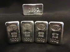 100g Hand Poured 999 Silver Bullion Bar by Yeagers Poured Silver YPS 103.26 per troy oz