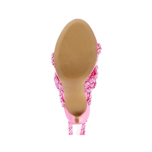 Steve Madden Fiore Ankle Tie Pink Sandals knotted wrapped around the ankle st - Picture 2 of 7