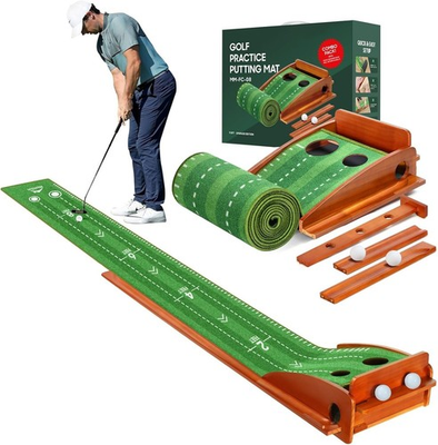 #ad Putting Matt for Indoors Putting Green Golf Putting Mat with Ball Return $59.99