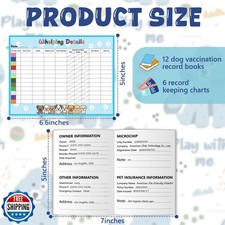Puppy Whelping Supplies Kit Include 12 Puppy Shot Record Booklets 6 Record Ke...