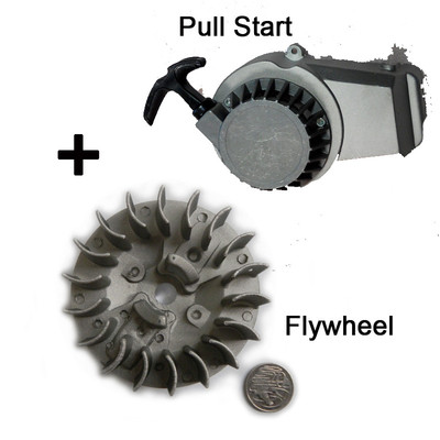 Pull Start Flywheel 50cc 49cc 2 Stroke Engine kit For Dirt