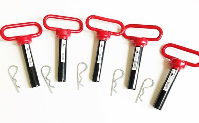 5 GOLIATH INDUSTRIAL RED HANDLE 7/8 X 4'' TRACTOR HITCH PINS WAGON TRAILER RHP78S