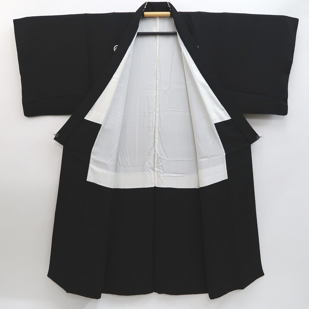 9975C2 Silk Vintage Japanese Kimono Men's Kimono Montsuki Habutae
