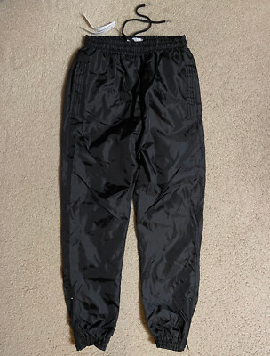 New! KARL KANI Track Warm Up Pants Mens (LARGE, -FITS MEDIUM) Black Joggers slim