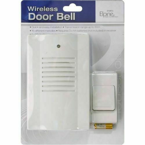 Elpine Wireless Cordless Portable Battery Door Bell Chime 30m Range 16