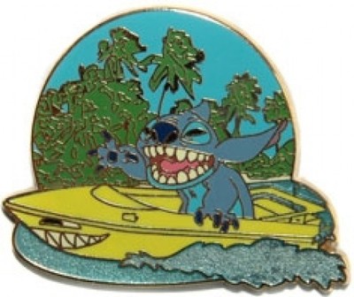 Disney Pin: DCL Landausflug Serie - Stitch in Speedboat (LE 500)