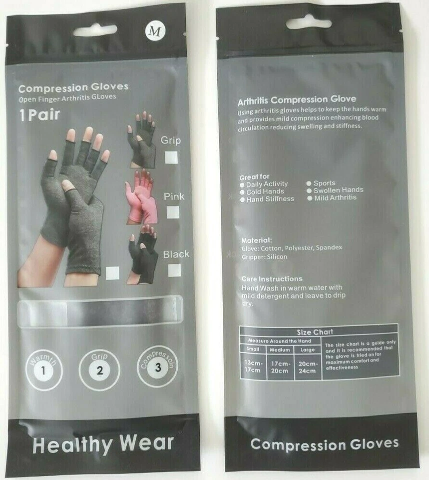 Guantes De Compresión Para El Dolor De Artritis Y Túnel Carpiano S/M/L Foto 3 de 4