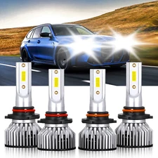 4X 9005+9006 LED Headlight Bulbs High Low Beam Kit 6000K For BMW M3 1988-1999