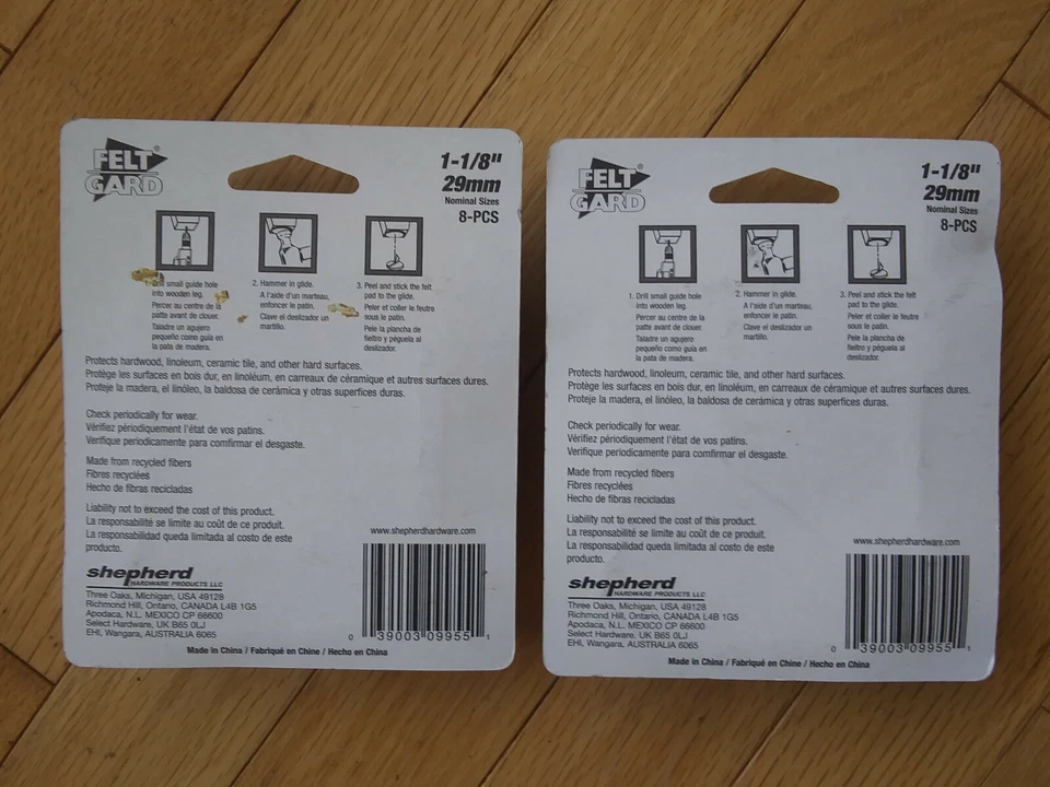 "Lote de (2) almohadillas de fieltro de alta resistencia de 1-1/8"" productos de hardware de pastor" Foto 2 de 2