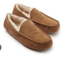 Nestwell Microsuede Mens Slippers Moccasins Size Small 7-8 On/Off/Foam Insole-