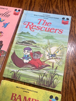 Vintage 70s Walt Disney Wonderful World Of Reading Lot 4