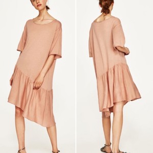 zara peach dress