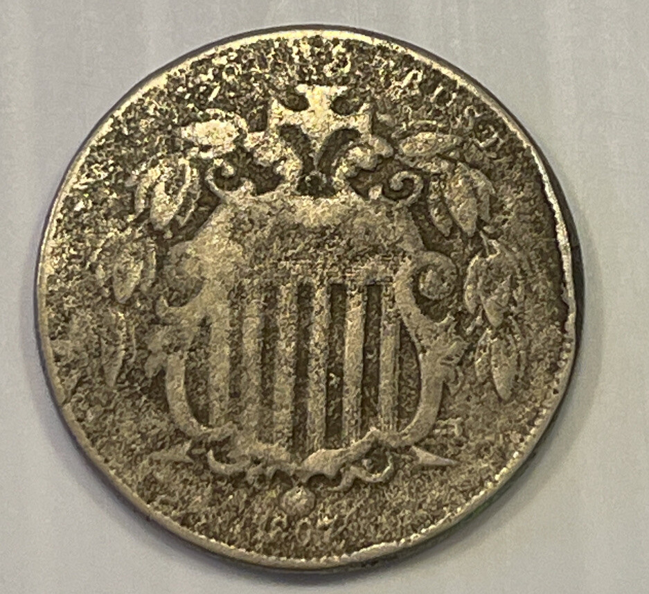 1867? (hard to read date) shield nickel variety 2 AS | eBay
