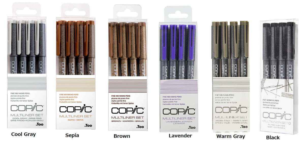Copic150本＋ミリペンまとめ売り Copic Multiliner Set (4 Pens: 0.05, 0.1, 0.3, 0.5mm) – Choose from