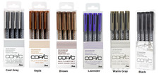 Copic Multiliner Set 4 Pens: 0.05, 0.1, 0.3, 0.5mm   Choose from 6 Colors