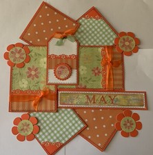 MAY "May Flowers" Premade Scrapbook Page Mat Set SEWN