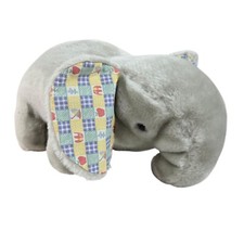 VTG Laura Ashley Mother Child Plush Gray Elephant Stuffed Animal Fabric Accent