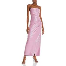 Halston Womens Alania Sequined Pleated Formal Evening Dress Gown SIZE 6 NEW $595