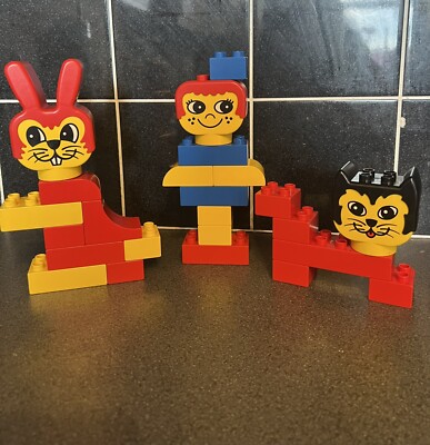 Lego Duplo Mädchen mit Katze 1595/1594 Vintage selten Katzenmädchen Hase Häschen