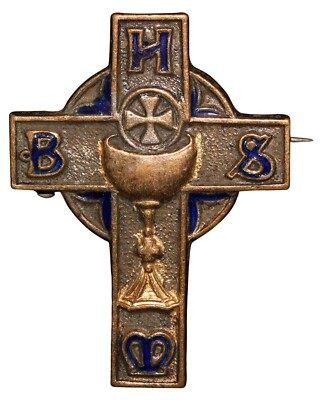 Great Britain Thomas Fattorini Bolton Adoro Te Devote Religious Cross Badge
