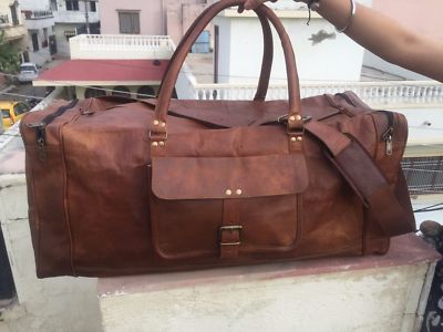 S-XXL Vintage Leder Duffle Reise Übernachtung Wochenende Fitness Tasche Gepäck